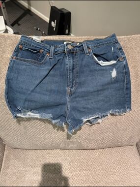 Levis Women’s Distressed Blue Denim Shorts